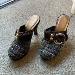 Coach Clogs with green knits